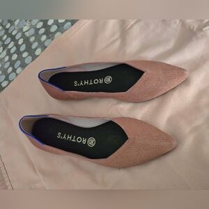 Rothy's Diamond Metallic Rose Gold Points Flats